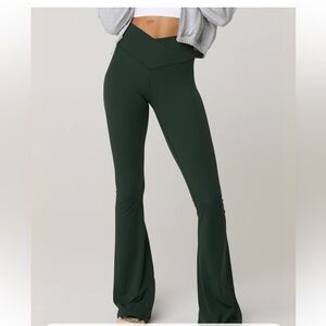 Aerie OFFLINE by Aerie Green Flare Leggings High Rise Athleisure Size S